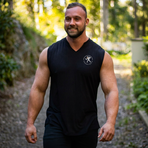 blue bamboo v-necked Tee
