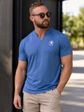 Blue V-necked bamboo T-shirt