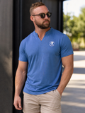 Blue V-necked bamboo T-shirt