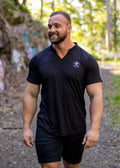 Dooks nuts coziest V-necked black bamboo T-shirt.
